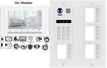 Preview: Mehrfamilienhaus Video Türsprechanlage ZD17+DT821 KEYPAD Fischaugen Weitwinkel Farbkamera Nachtsicht Edelstahl